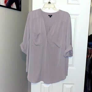 Light Grey-ish Purple 3/4-Sleeve Harper Georgette Blouse - NWOT - 3X - Satin-ish